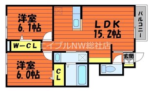 パーク倉敷　B棟の物件間取画像